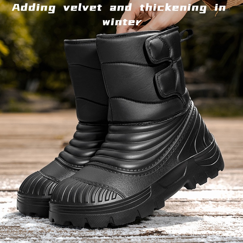 Hiking Boot Waterproof - 新しいメンズウィンタースノーブーツ厚みのある防水防風暖かいブーツ快適なアウトドア登山メンズブーツプラスサイズ