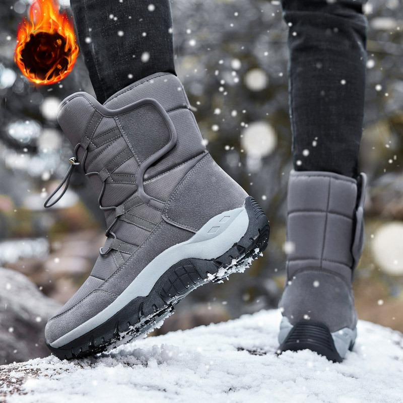 Hiking Boot Waterproof - MAIJIAKA ブランドメンズ冬靴ノンスリップハイキングブーツ男性作業アンクルブーツ防水メンズブーツ暖かい豪華なカップルスノーブーツ