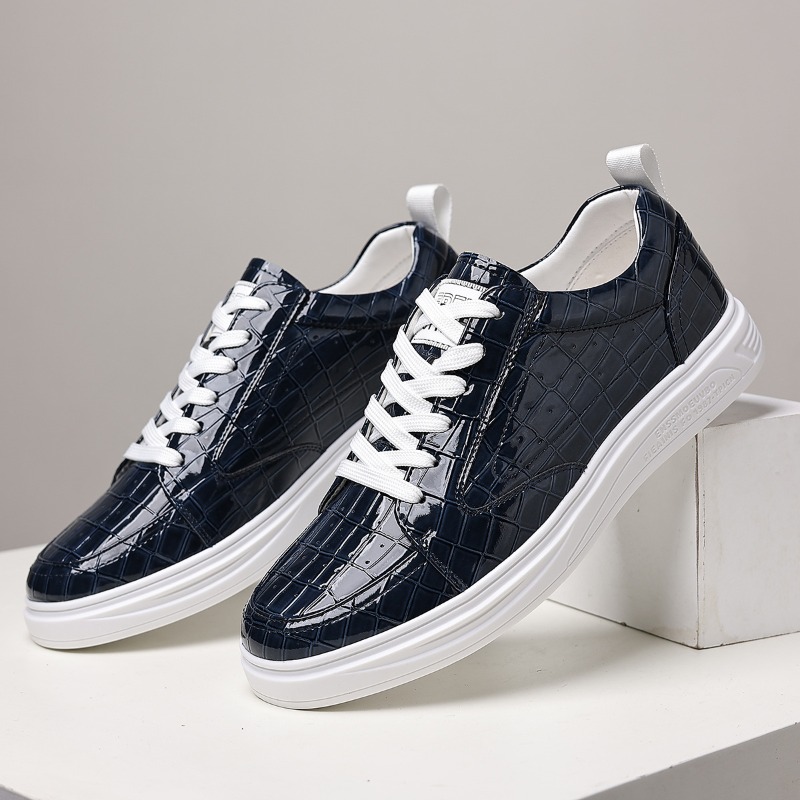 Men Shoes Formal - クラシックなメンズローカットスケートシューズ、レザー、レースアップ、プラットフォーム、厚底、カジュアル、普段履き、快適、滑り止め、メンズファッションスニーカー
