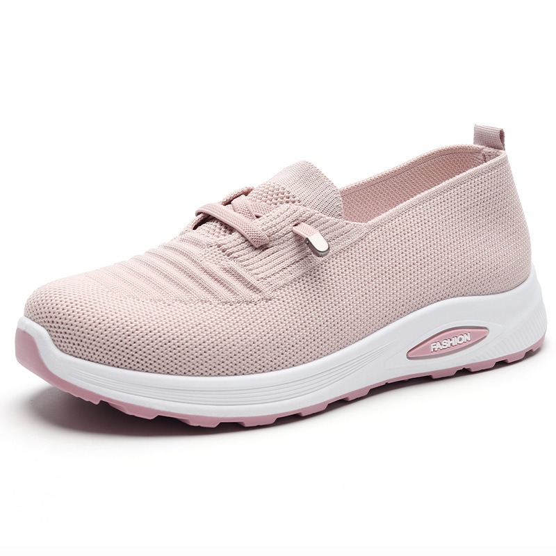 Mesh Trainer Breathable - 女性通気性ウォーキングシューズスリッポン弾性レーススニーカー衝撃吸収ノンスリップアウトドアカジュアルトレーナー