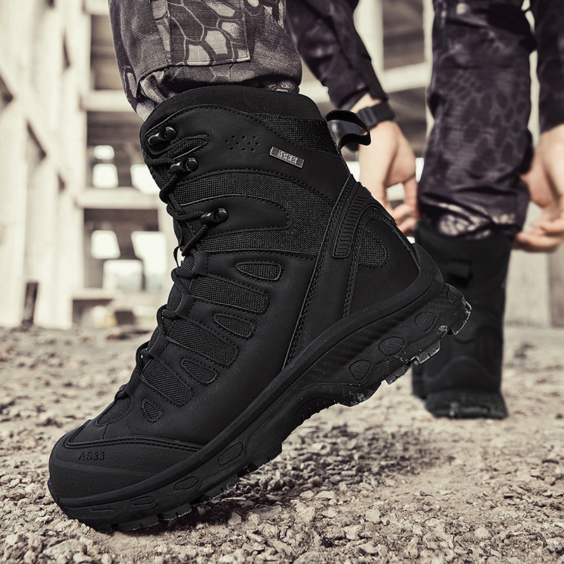 Hiking Boot Waterproof - 新しい男性の戦術的なブーツ軍事ブランド狩猟ハイキング靴足首防水屋外砂漠オートバイユニセックス軍登山靴