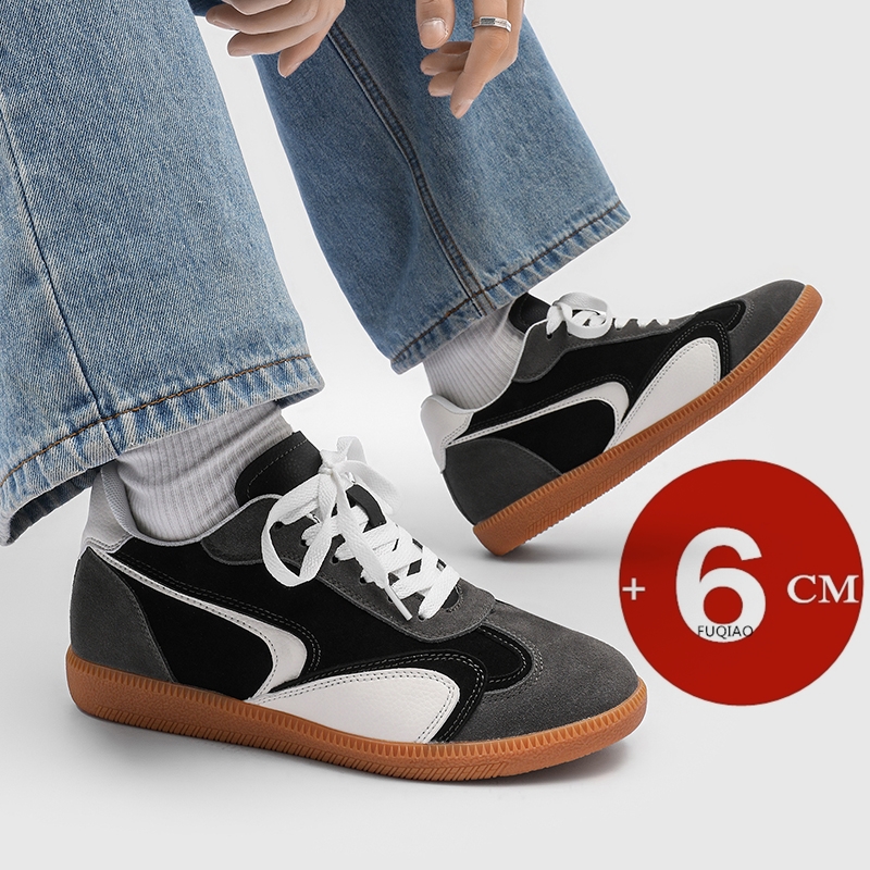 Mesh Trainer Breathable - 6cm身長アップドイツ製トレーナーシューズユニセックススエードレザーカジュアルスポーツ通気性軽量滑り止めエレベーターシューズメンズ