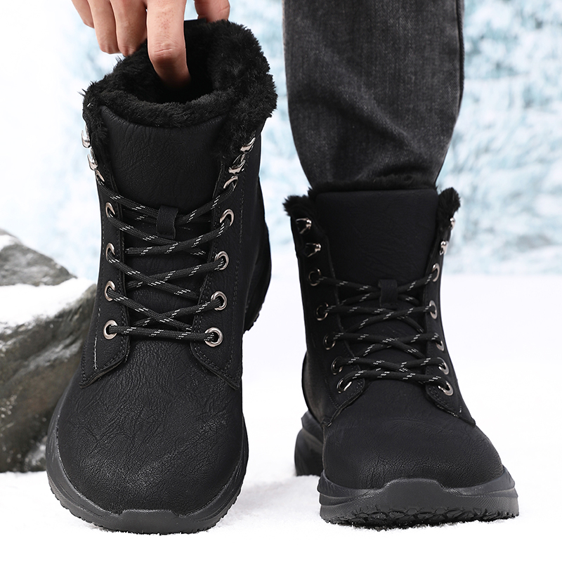 男性冬のスノーブーツ防水ワイドトゥスニーカースーパー保温紳士 - Hiking Boot Waterproof のレビューと価格