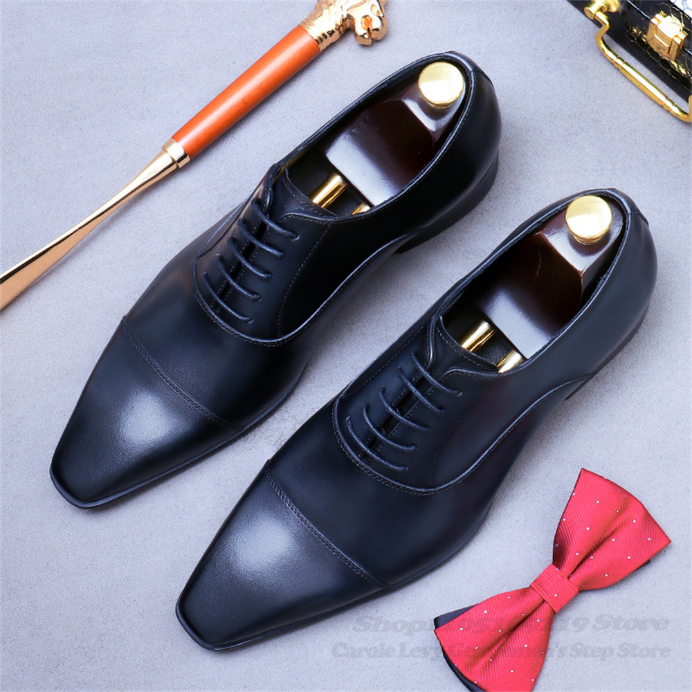 男性オックスフォード革靴新しいビジネススーツ牛革本革レトロス - Men Shoes Formal のレビューと価格