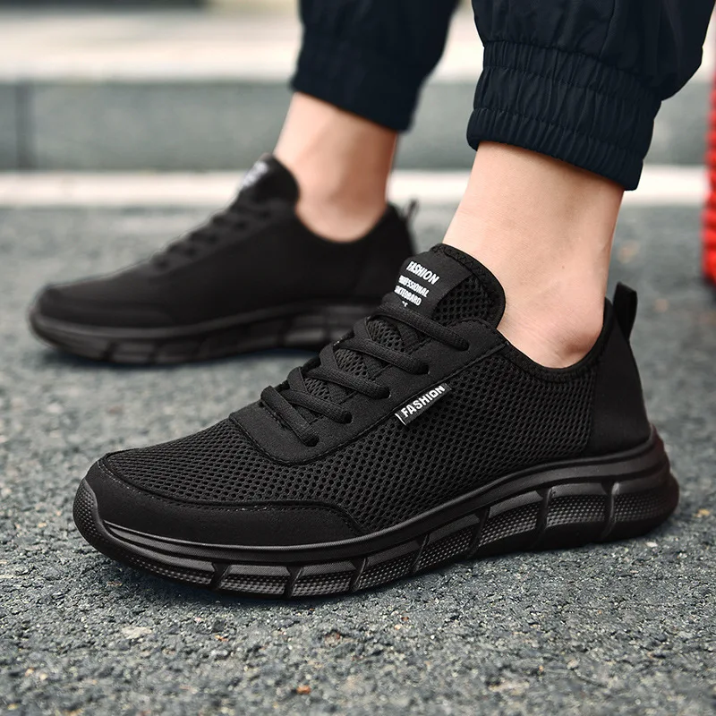 新しいメッシュ男性靴ラックアップカジュアルシューズ男性スニー - Mesh Trainer Breathable のレビューと価格