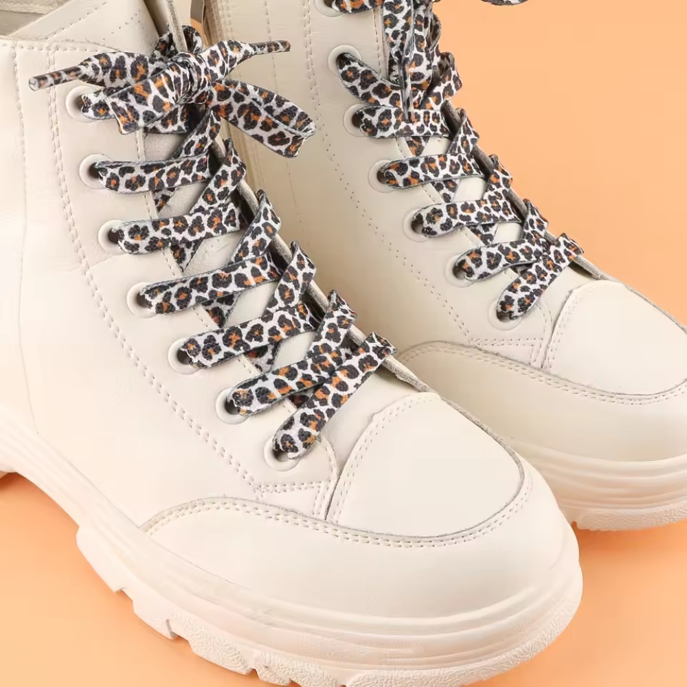 1 ペア最新のクラシックヒョウ柄靴ひも女性女の子男性フラット - Men Shoes Kinds のレビューと価格