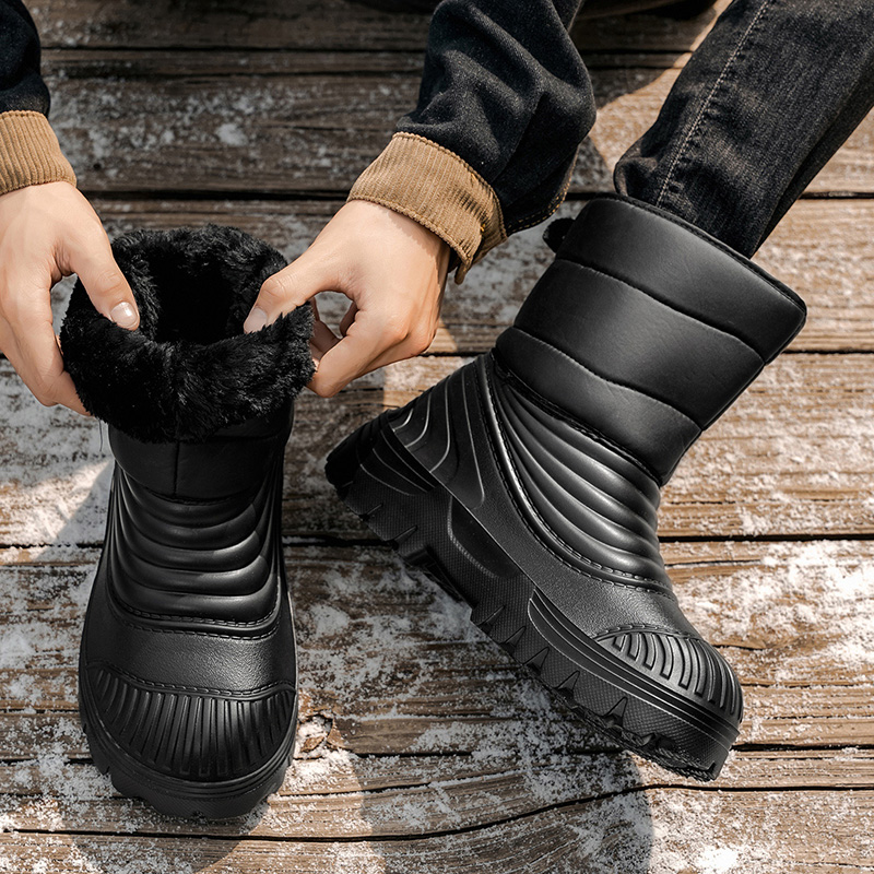 新しいメンズウィンタースノーブーツ厚みのある防水防風暖かいブ - Hiking Boot Waterproof のレビューと価格
