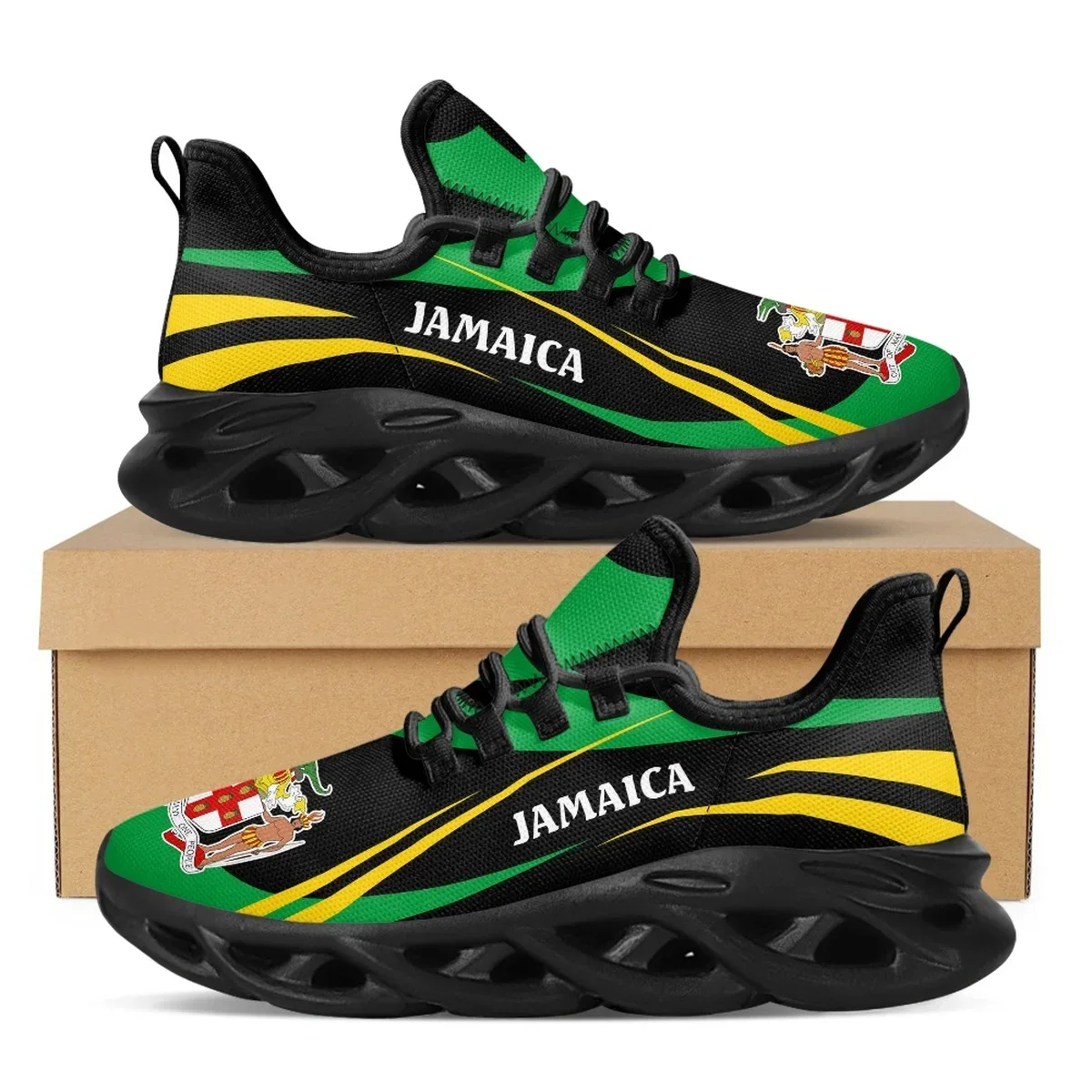ジャマイカ国旗プリントシューズメンズスニーカー 2022 ブ - Mesh Trainer Breathable のレビューと価格