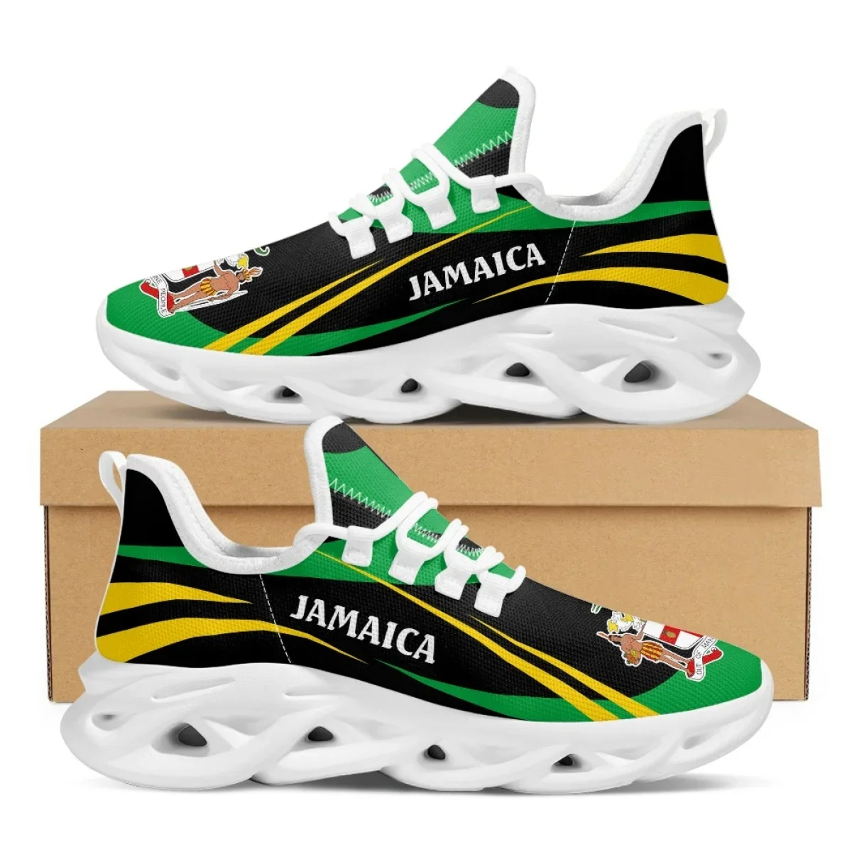 ジャマイカ国旗プリントシューズメンズスニーカー 2022 ブ - Mesh Trainer Breathable のレビューと価格