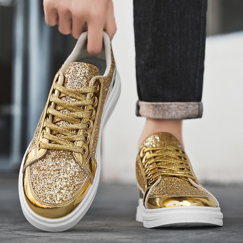 ゴールドメンズスニーカー 2025 新しい高級ファッションス - Men'S Shoes Size 43 In Us のレビューと価格