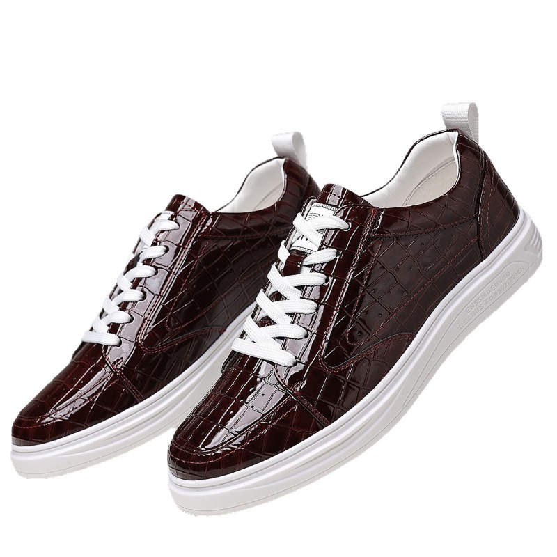 クラシックなメンズローカットスケートシューズ、レザー、レース - Men Shoes Formal のレビューと価格