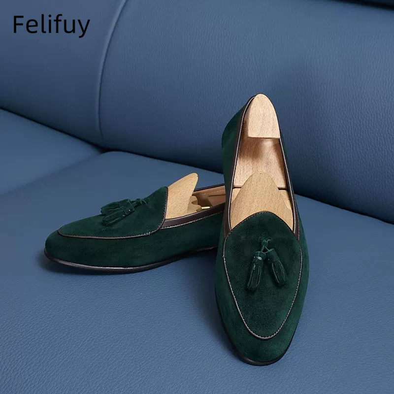 イタリア製 カウスエード メンズ タッセルデザイン ローファ - Men Shoes Kinds のレビューと価格