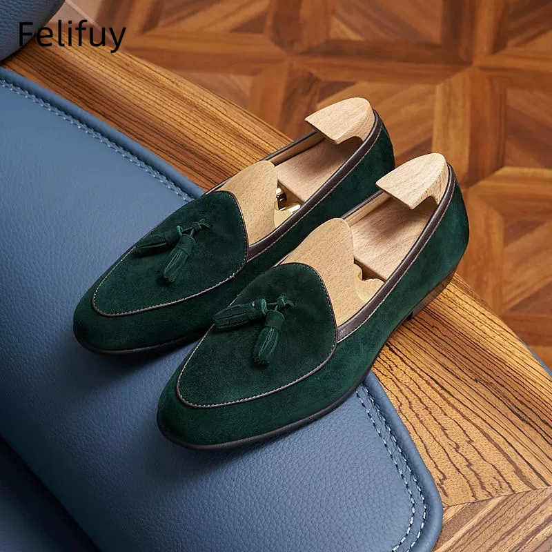 イタリア製 カウスエード メンズ タッセルデザイン ローファ - Men Shoes Kinds のレビューと価格