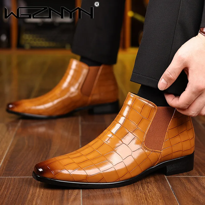 高級サイズ 39 〜 48 男性チェルシーブーツブランドレト - Men Shoes Formal のレビューと価格