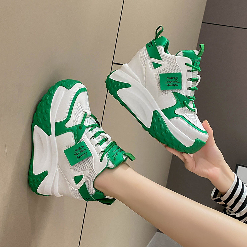 9.5 センチメートル女性高プラットフォームスニーカー秋通気 - Mesh Trainer Breathable のレビューと価格
