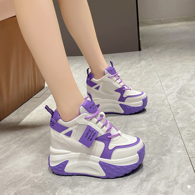 9.5 センチメートル女性高プラットフォームスニーカー秋通気 - Mesh Trainer Breathable のレビューと価格
