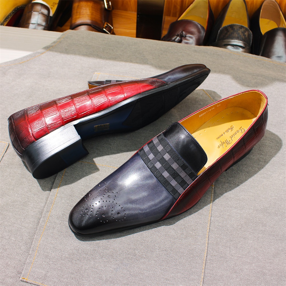 メンズファッションローファー牛革グレーレッド混合ストライプ弾 - Men Shoes Red Tape のレビューと価格