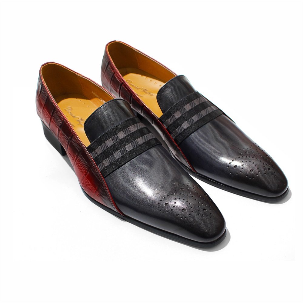 メンズファッションローファー牛革グレーレッド混合ストライプ弾 - Men Shoes Red Tape のレビューと価格