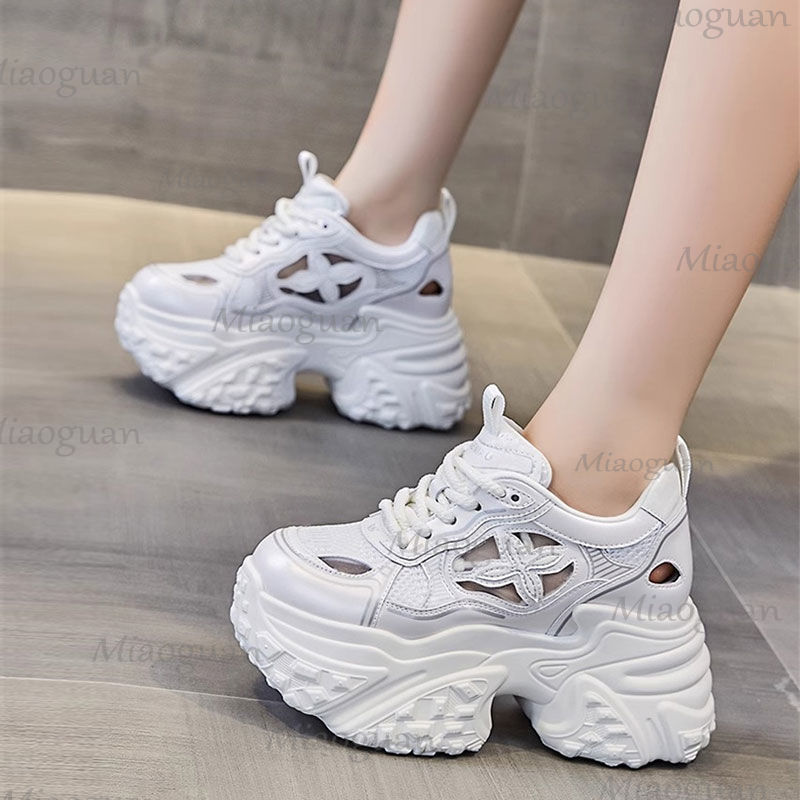 女性ファッション 7 センチメートルプラットフォームスニーカ - Mesh Trainer Breathable のレビューと価格