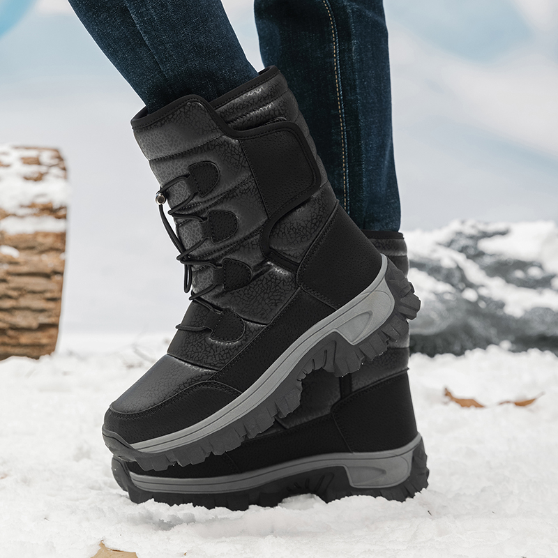 新しい暖かい男性豪華なスノーブーツハイトップ冬メンズブーツ防 - Hiking Boot Waterproof のレビューと価格