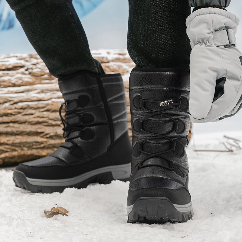 新しい暖かい男性豪華なスノーブーツハイトップ冬メンズブーツ防 - Hiking Boot Waterproof のレビューと価格