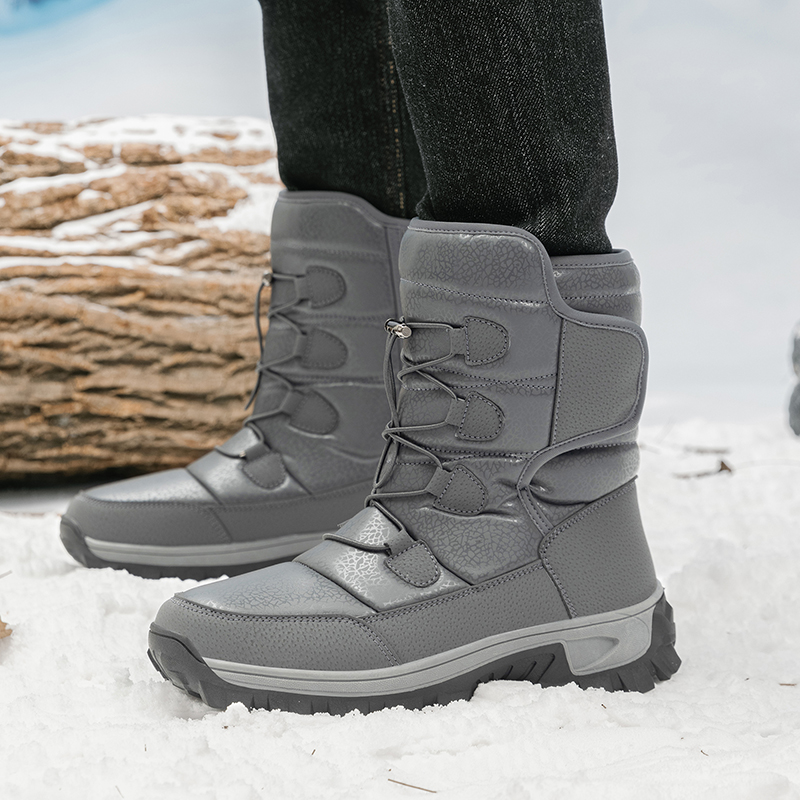 新しい暖かい男性豪華なスノーブーツハイトップ冬メンズブーツ防 - Hiking Boot Waterproof のレビューと価格