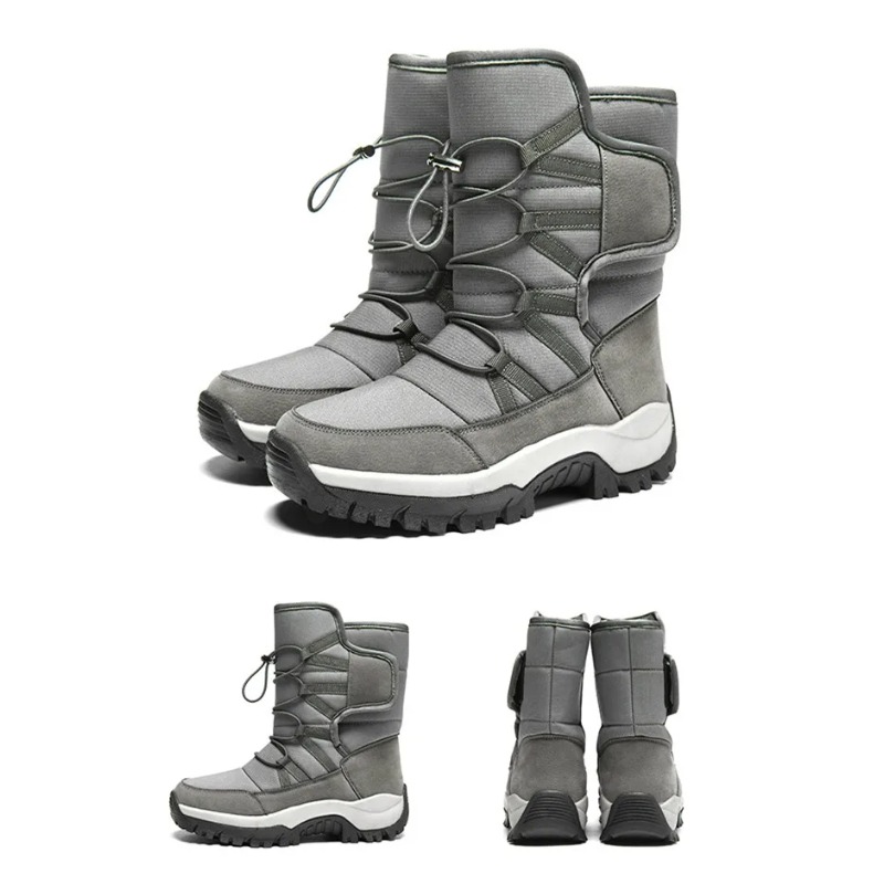メンズ暖かいプラッシュカップルスノーブーツ、屋外滑り止めハイ - Hiking Boot Waterproof のレビューと価格