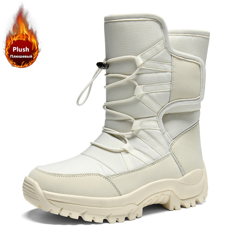 メンズ暖かいプラッシュカップルスノーブーツ、屋外滑り止めハイ - Hiking Boot Waterproof のレビューと価格
