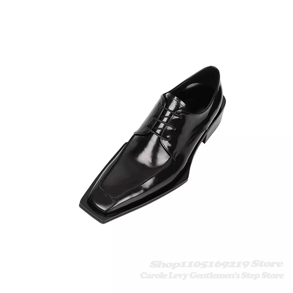 黒のパテントレザー メンズ 4cmヒール ブリティッシュスタ - Men Shoes Formal のレビューと価格