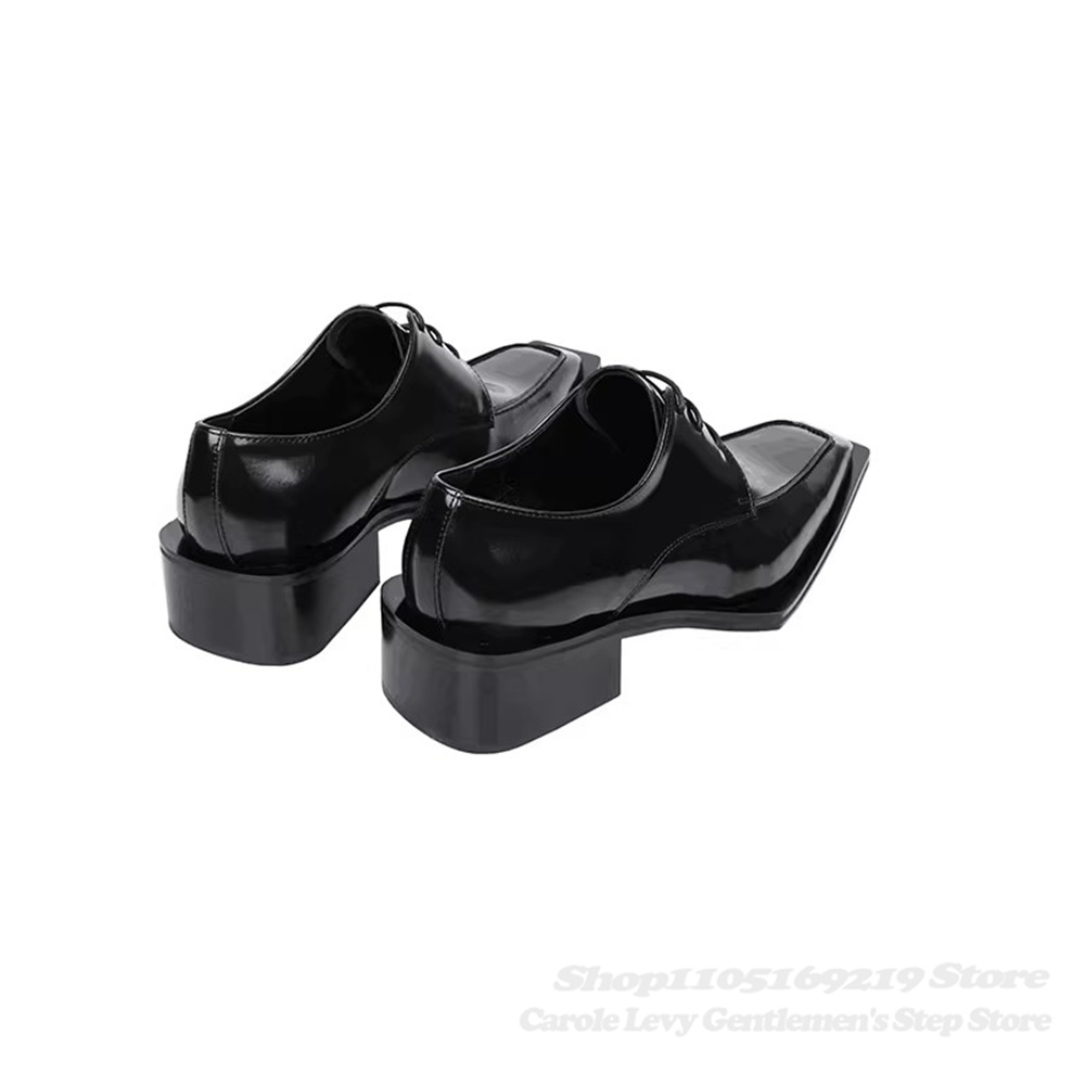 黒のパテントレザー メンズ 4cmヒール ブリティッシュスタ - Men Shoes Formal のレビューと価格