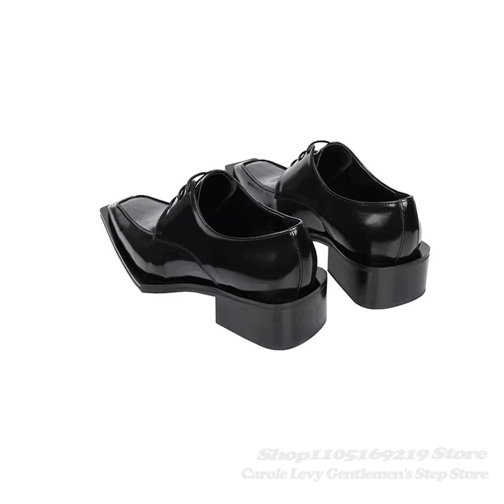 黒のパテントレザー メンズ 4cmヒール ブリティッシュスタ - Men Shoes Formal のレビューと価格
