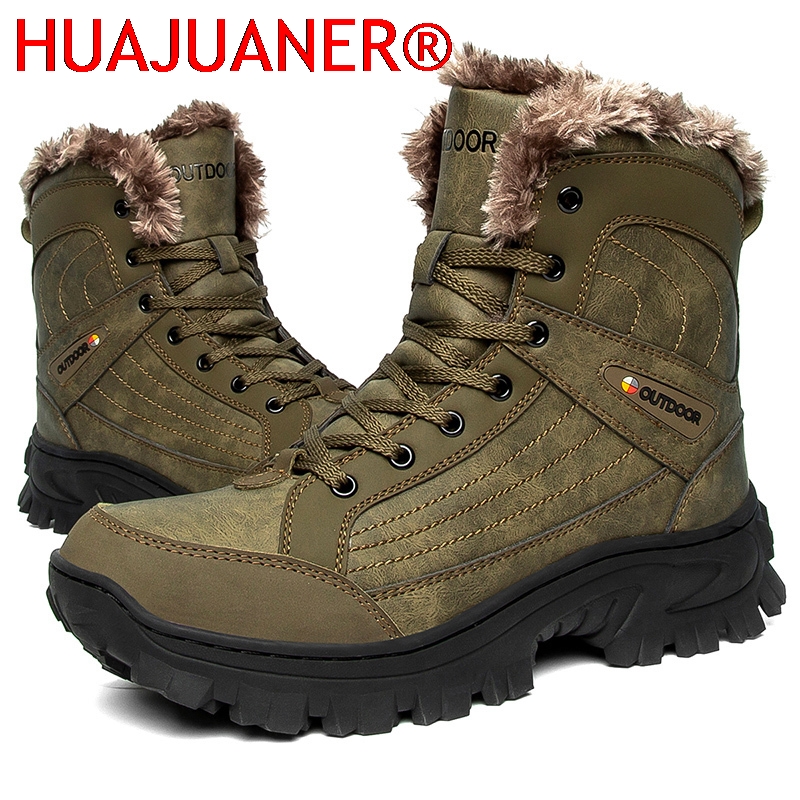 男性冬のスノーブーツプラットフォーム豪華な快適なアンクルブー - Hiking Boot Waterproof のレビューと価格