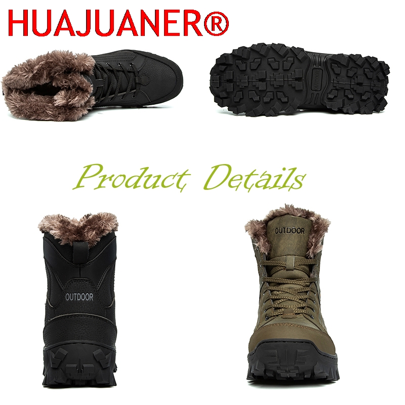男性冬のスノーブーツプラットフォーム豪華な快適なアンクルブー - Hiking Boot Waterproof のレビューと価格